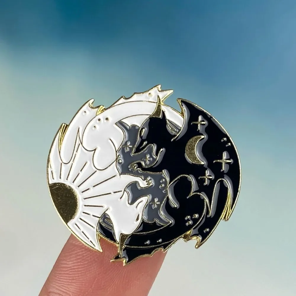 Dragon Ying Yang Enamel Pin/ Brooch Lapel